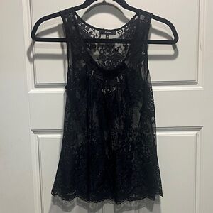 Express Black Lace Sleeveless Tank Top